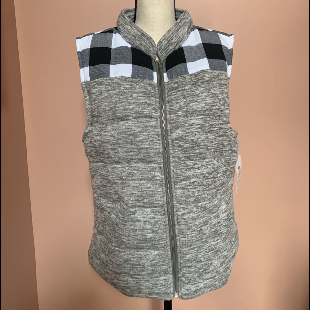 Miss Chievous | Mock Neck Buffalo Plaid Vest XL